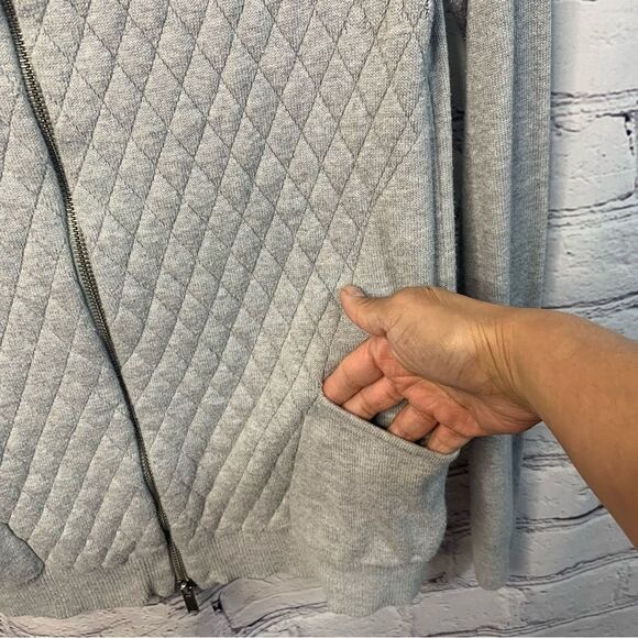 CALVIN KLEIN Zip-up Quilted Style Sweater - Picture 6 of 10